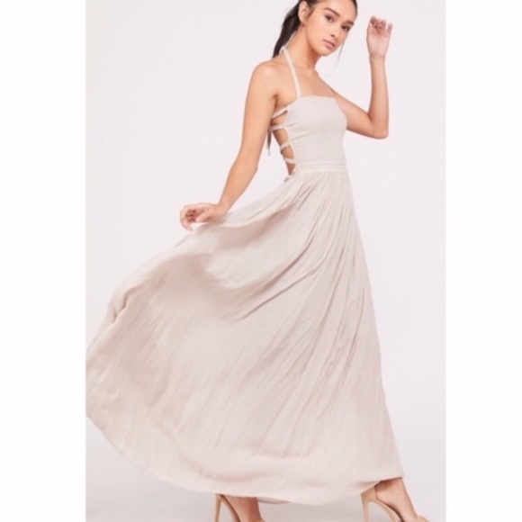 GEMMA Open Back Halter Maxi Dress - CLOUD - Picture 3 of 3